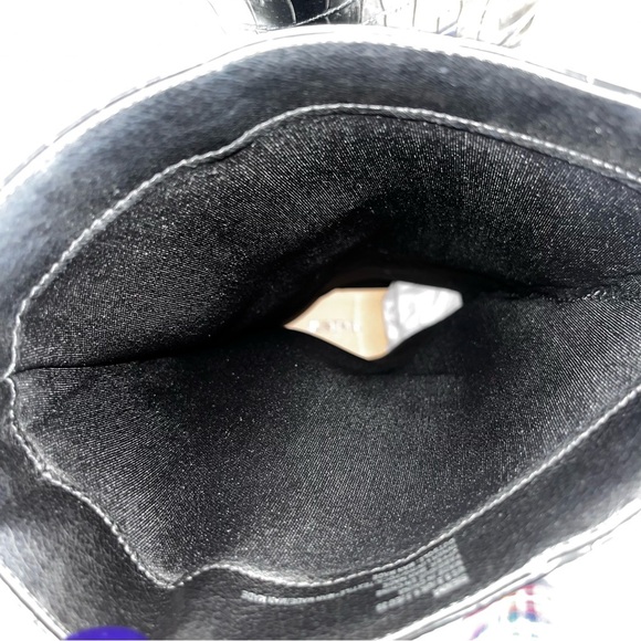 JustFab Black Embossed Sienna Flat Boots Chic Rocker Mobwife Goth Edgy - Picture 8 of 8